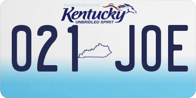 KY license plate 021JOE