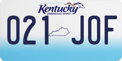 KY license plate 021JOF