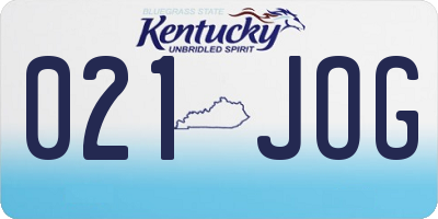 KY license plate 021JOG
