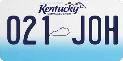 KY license plate 021JOH