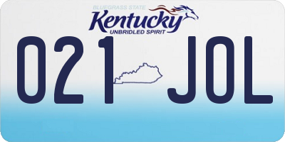 KY license plate 021JOL