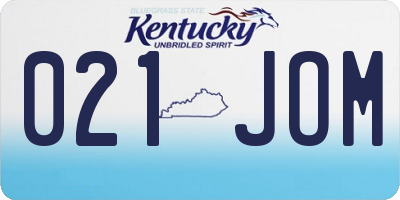 KY license plate 021JOM