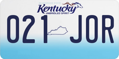 KY license plate 021JOR