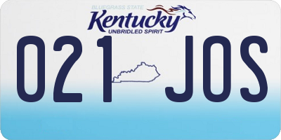 KY license plate 021JOS