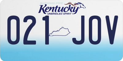 KY license plate 021JOV