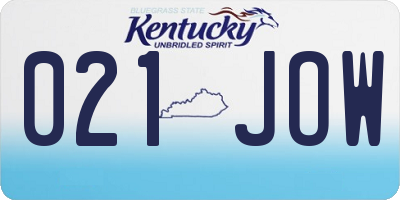 KY license plate 021JOW