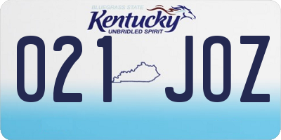 KY license plate 021JOZ