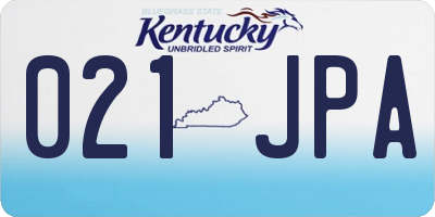 KY license plate 021JPA