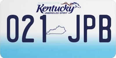 KY license plate 021JPB