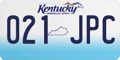 KY license plate 021JPC