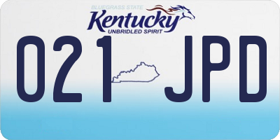 KY license plate 021JPD