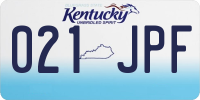 KY license plate 021JPF