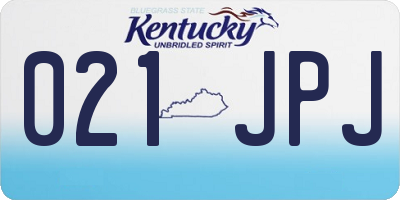 KY license plate 021JPJ