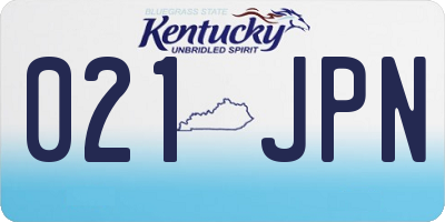 KY license plate 021JPN