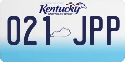 KY license plate 021JPP