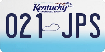 KY license plate 021JPS