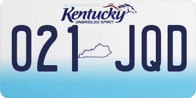 KY license plate 021JQD
