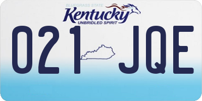 KY license plate 021JQE