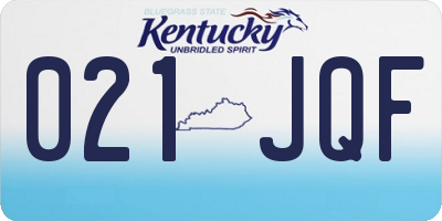 KY license plate 021JQF