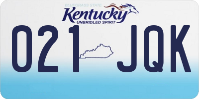 KY license plate 021JQK