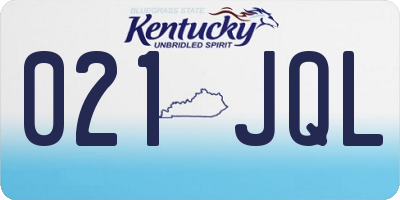 KY license plate 021JQL
