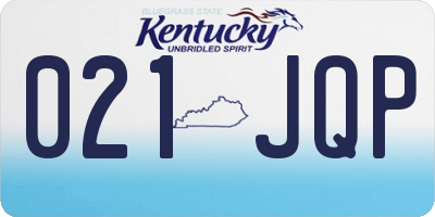KY license plate 021JQP