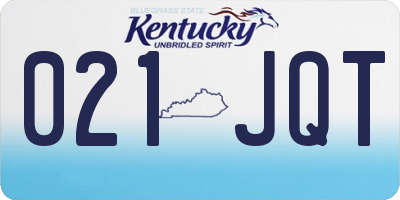 KY license plate 021JQT