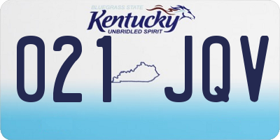 KY license plate 021JQV