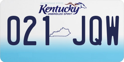 KY license plate 021JQW