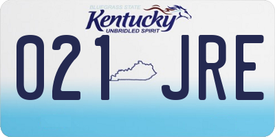 KY license plate 021JRE