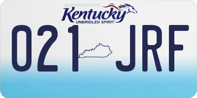 KY license plate 021JRF