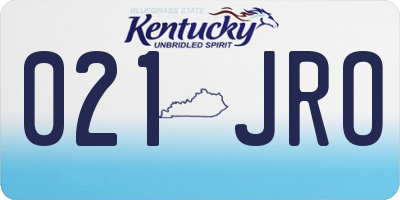 KY license plate 021JRO