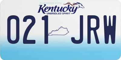KY license plate 021JRW