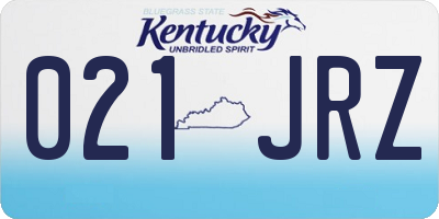 KY license plate 021JRZ