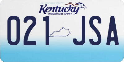 KY license plate 021JSA