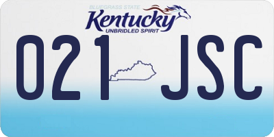 KY license plate 021JSC