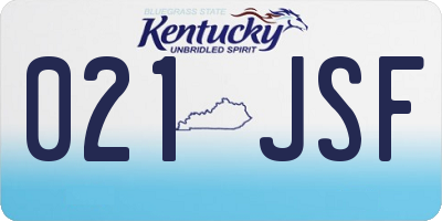 KY license plate 021JSF
