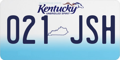 KY license plate 021JSH