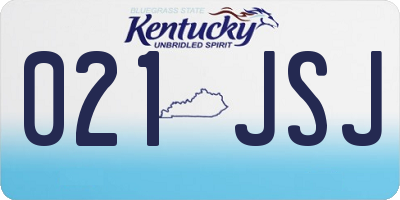 KY license plate 021JSJ