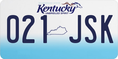 KY license plate 021JSK