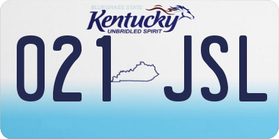 KY license plate 021JSL