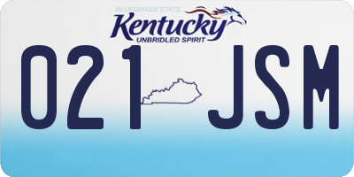 KY license plate 021JSM