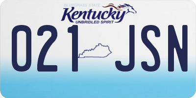 KY license plate 021JSN