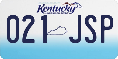 KY license plate 021JSP