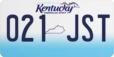 KY license plate 021JST