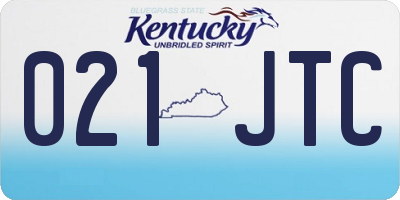 KY license plate 021JTC