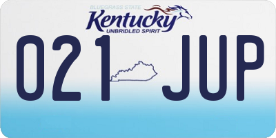 KY license plate 021JUP