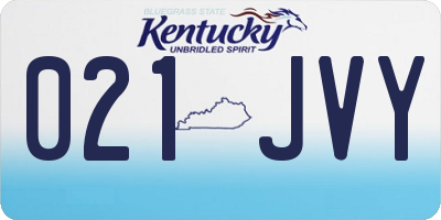 KY license plate 021JVY