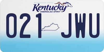 KY license plate 021JWU