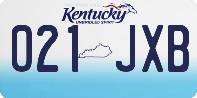 KY license plate 021JXB